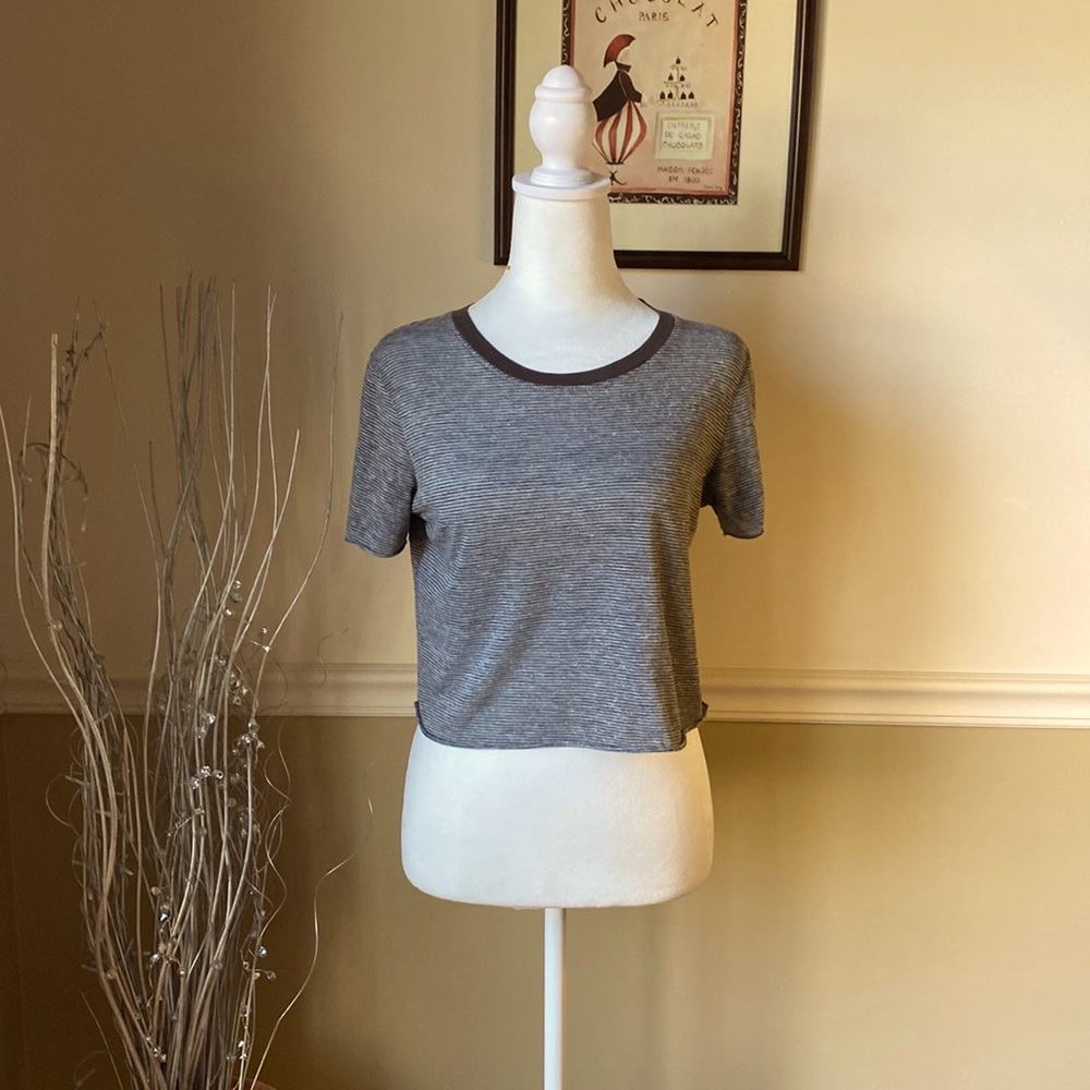 Project Social Gray Striped Top / Medium